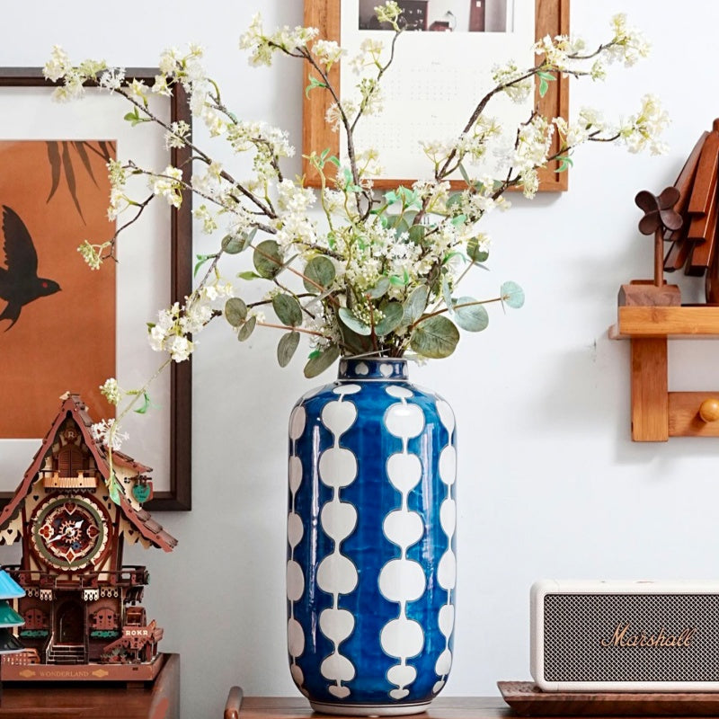 Blue-and-white Porcelain Vase For Home Decor Living Room Centerpiece