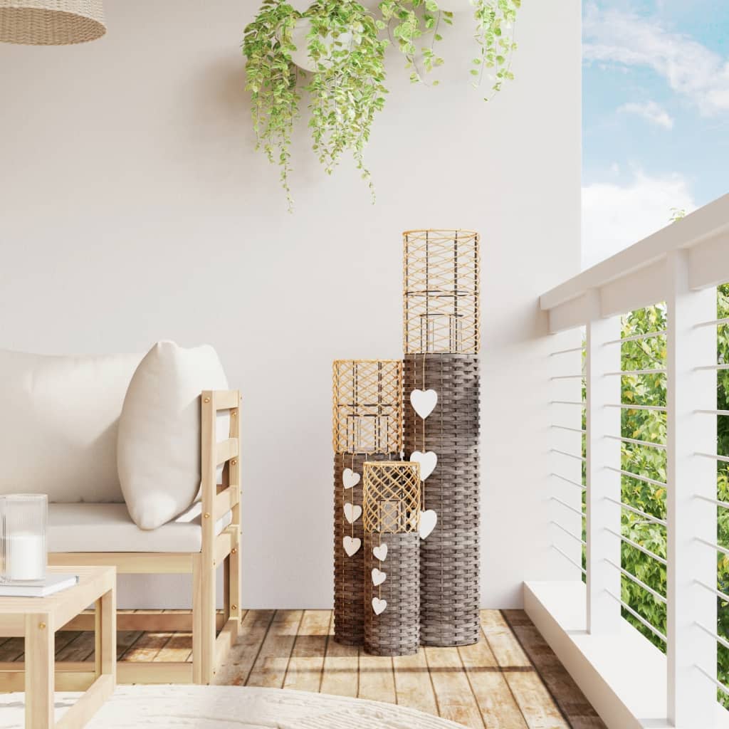 Candle Holders 3 pcs. Grey Willow