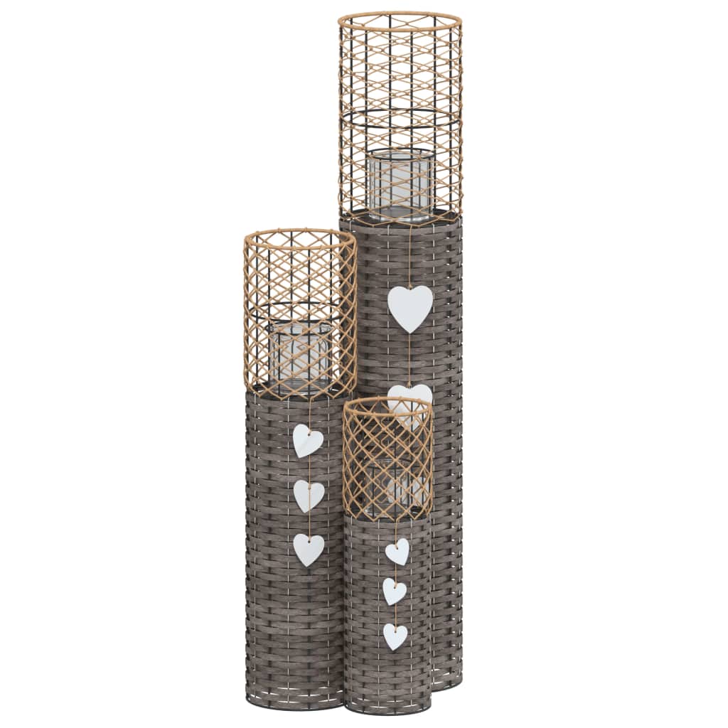 Candle Holders 3 pcs. Grey Willow