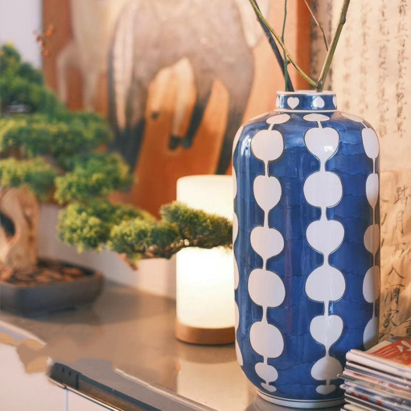 Blue-and-white Porcelain Vase For Home Decor Living Room Centerpiece