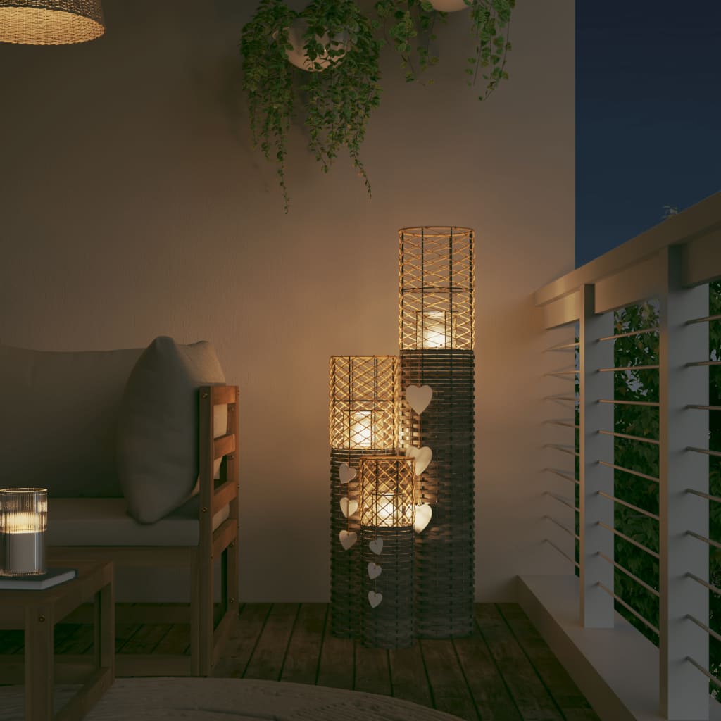 Candle Holders 3 pcs. Grey Willow